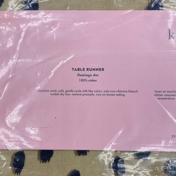 KATE SPADE Leopard Flamingo Dot Table Runner - Picture 3 of 5